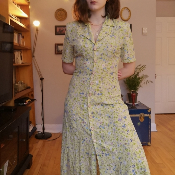 Vintage Dresses & Skirts - VTG 90'S FLORAL MAXI DRESS